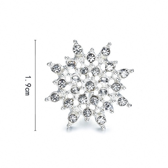 Any 4/$25!  Silver Crystal Pave Snowflake Stud Earrings - Picture 7 of 9